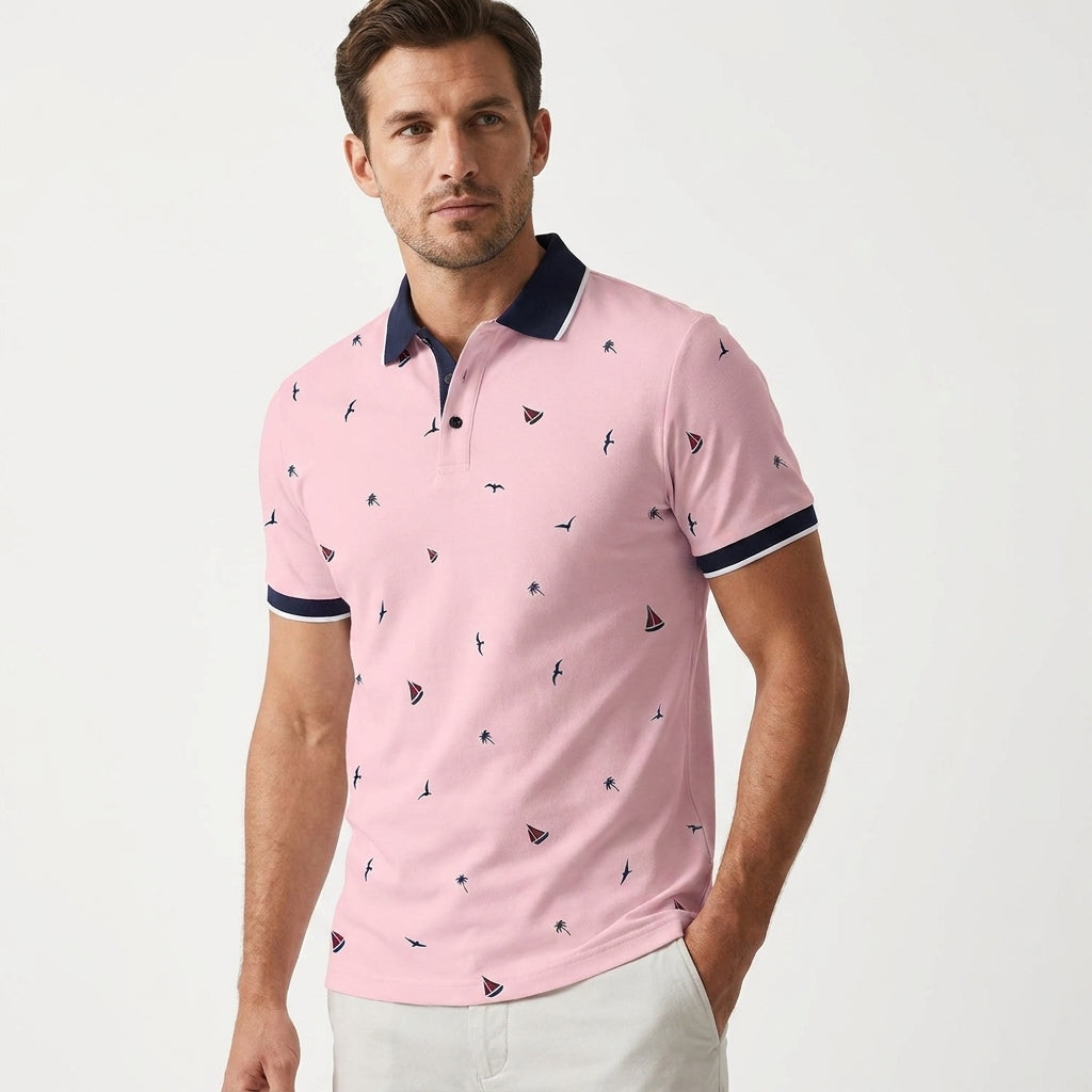 Serno | Męska koszulka polo ze wzorem stylowy design i letni komfort