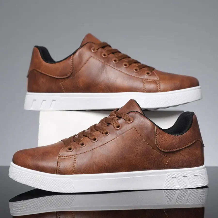 Serno | Męskie casualowe sneakersy z niską cholewką i sznurowaniem