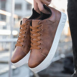 Serno | Męskie casualowe sneakersy z niską cholewką i sznurowaniem