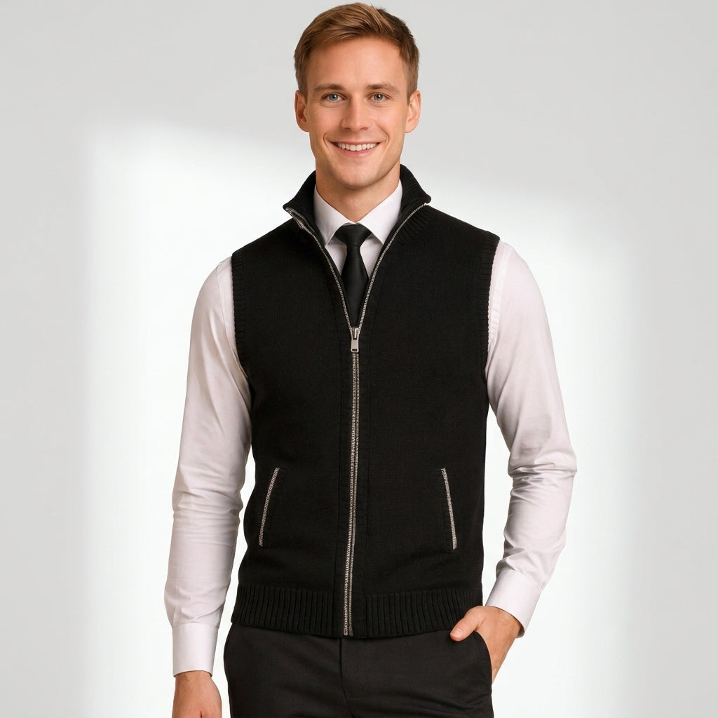 Serno | Elegancki męski kardigan bez rękawów smart casual na zamek